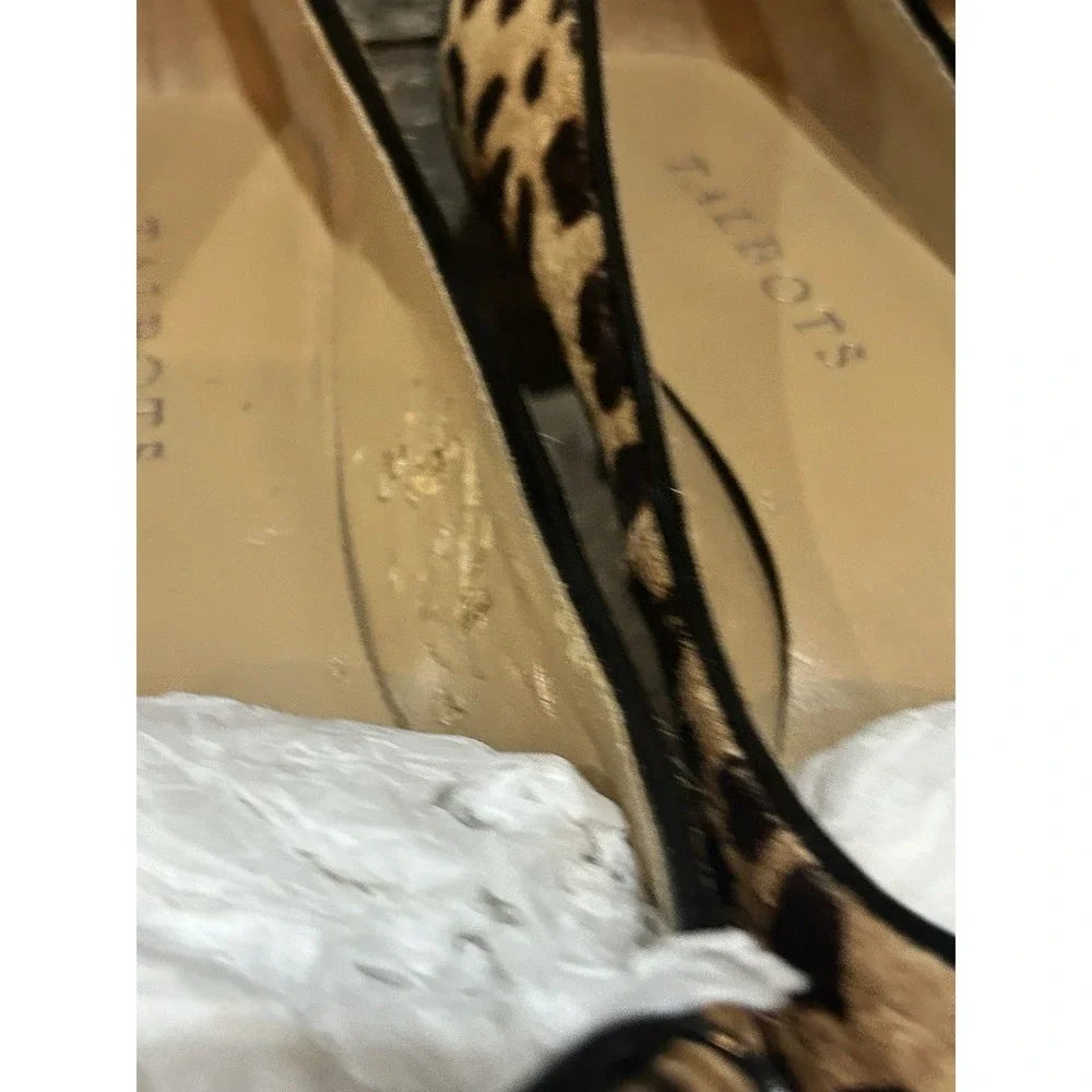 Talbots Womens Leopard Print Calf Hair Stiletto Pumps Heels 7.5 Classic Elegant